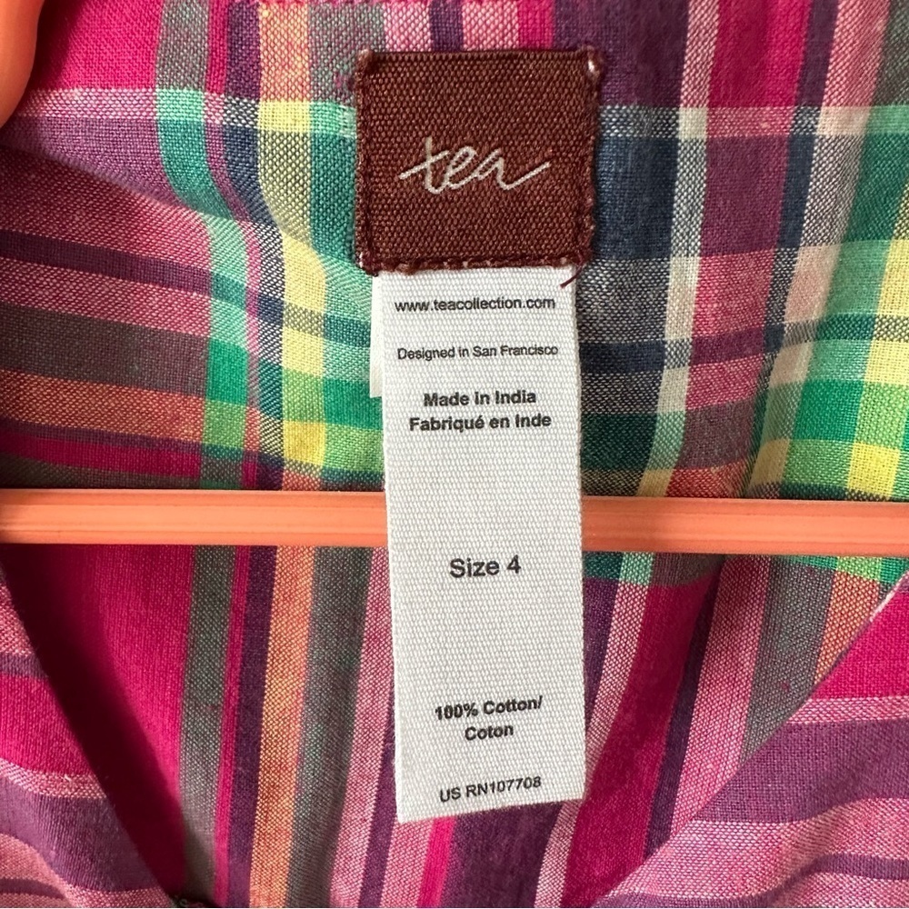 TEA COLLECTION Lucknow Plaid Tunic Dress - Orchid Girls 4 - Picture 4 of 9